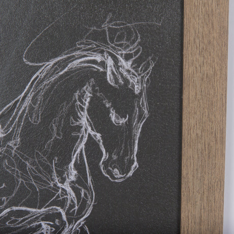 Horse III by Mercana Studio a Hand Embellished Textured Framed Art Print Matted under Glass by Mercana at Eve Furniture