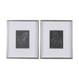 Horse III by Mercana Studio a Hand Embellished Textured Framed Art Print Matted under Glass by Mercana at Eve Furniture
