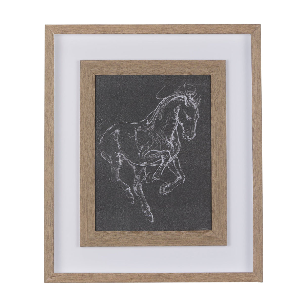 Horse III by Mercana Studio a Hand Embellished Textured Framed Art Print Matted under Glass by Mercana at Eve Furniture