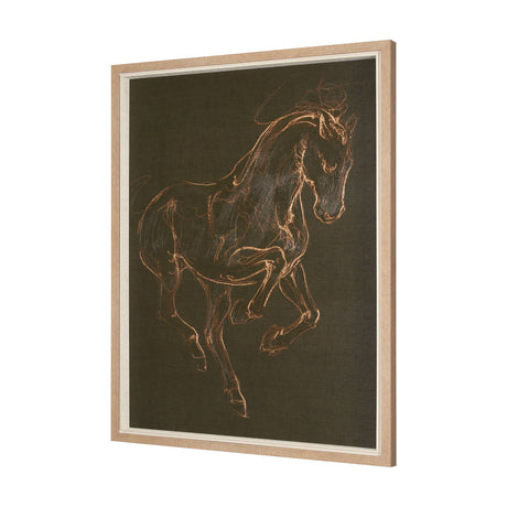 Horse III Olive by Mercana Studio a Hand Embellished Textured Framed Art Print by Mercana at Eve Furniture