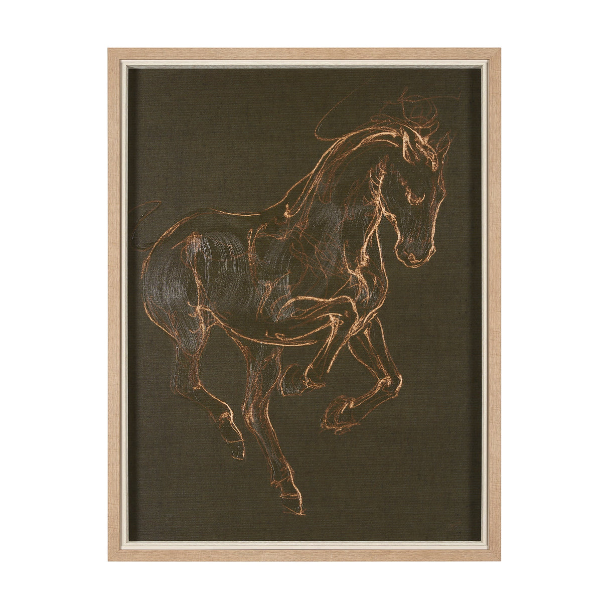 Horse III Olive by Mercana Studio a Hand Embellished Textured Framed Art Print by Mercana at Eve Furniture