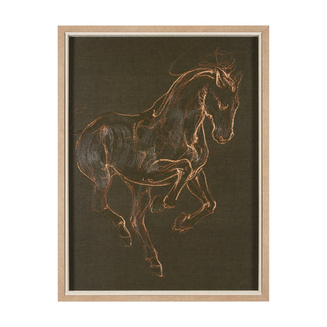 Horse III Olive by Mercana Studio a Hand Embellished Textured Framed Art Print by Mercana at Eve Furniture