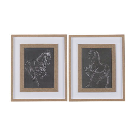 Horse IV by Mercana Studio a Hand Embellished Textured Framed Art Print Matted under Glass by Mercana at Eve Furniture