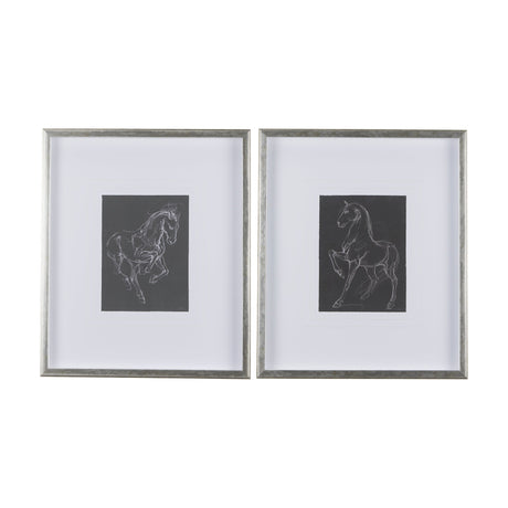 Horse IV by Mercana Studio a Hand Embellished Textured Framed Art Print Matted under Glass by Mercana at Eve Furniture