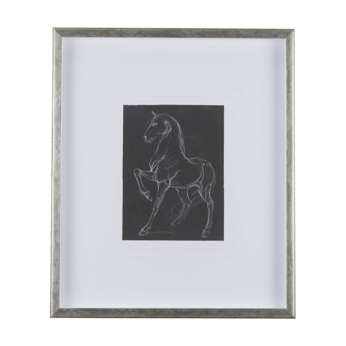 Horse IV by Mercana Studio a Hand Embellished Textured Framed Art Print Matted under Glass by Mercana at Eve Furniture