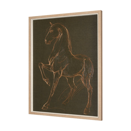 Horse IV Olive by Mercana Studio a Hand Embellished Textured Framed Art Print by Mercana at Eve Furniture