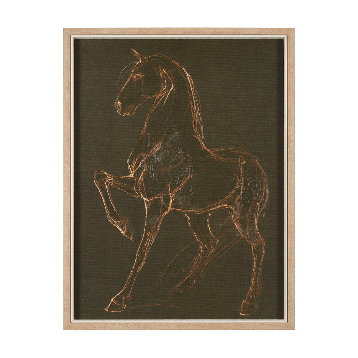 Horse IV Olive by Mercana Studio a Hand Embellished Textured Framed Art Print by Mercana at Eve Furniture