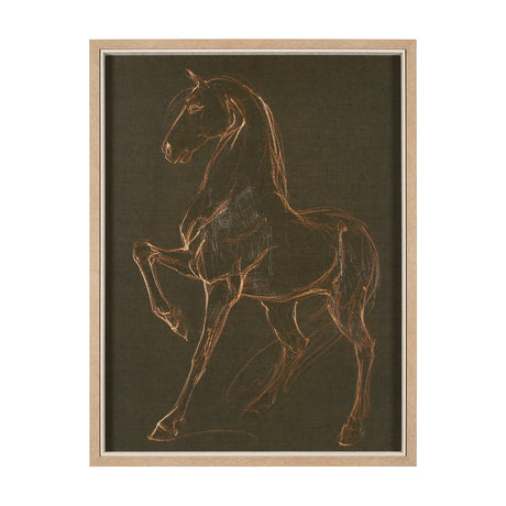 Horse IV Olive by Mercana Studio a Hand Embellished Textured Framed Art Print by Mercana at Eve Furniture
