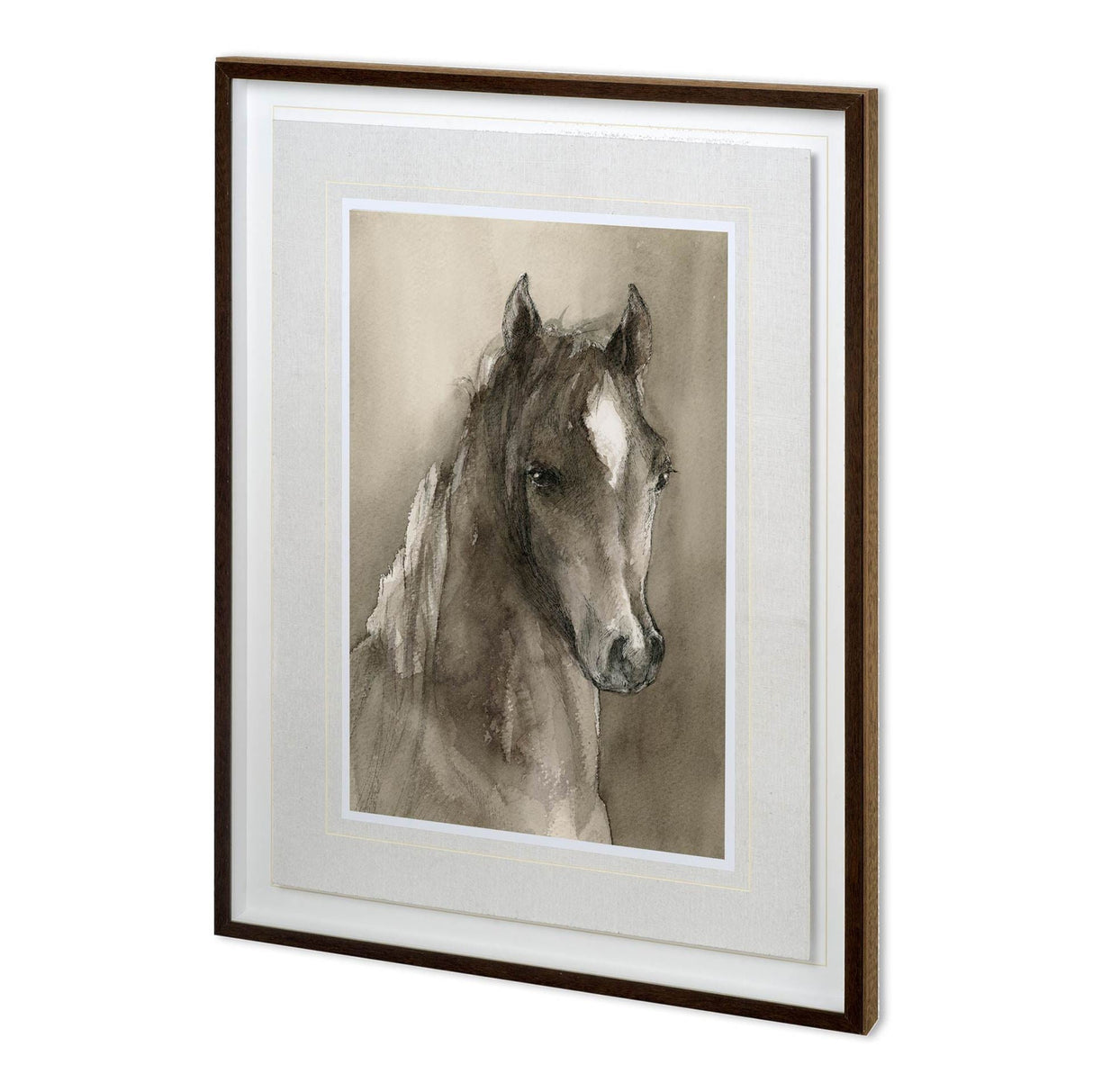 Horse Portrait I by Mercana Studio a Hand Embellished Textured Framed Art Print Matted under Glass by Mercana at Eve Furniture