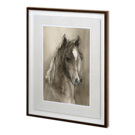 Horse Portrait I by Mercana Studio a Hand Embellished Textured Framed Art Print Matted under Glass by Mercana at Eve Furniture