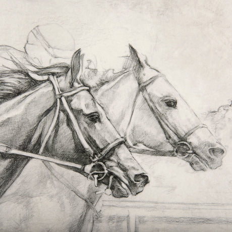 Horse Racing I by Mercana Studio a Hand Embellished Textured Canvas by Mercana at Eve Furniture