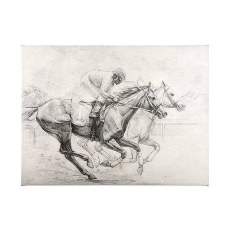 Horse Racing I by Mercana Studio a Hand Embellished Textured Canvas by Mercana at Eve Furniture
