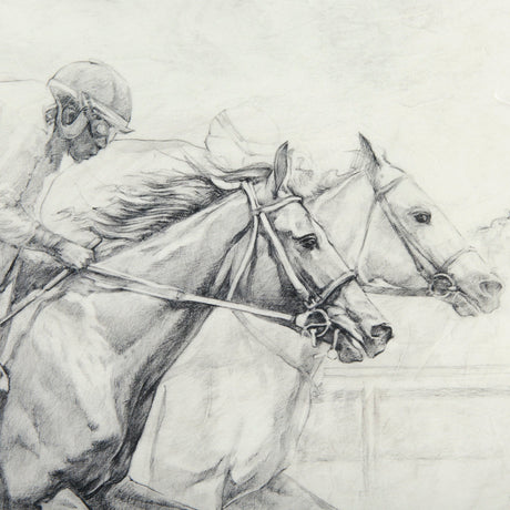 Horse Racing I by Mercana Studio a Hand Embellished Textured Framed Art Print Matted under Glass by Mercana at Eve Furniture