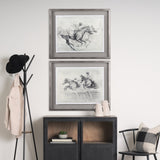 Horse Racing I by Mercana Studio a Hand Embellished Textured Framed Art Print Matted under Glass by Mercana at Eve Furniture