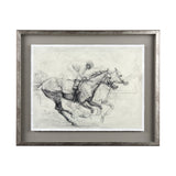 Horse Racing I by Mercana Studio a Hand Embellished Textured Framed Art Print Matted under Glass by Mercana at Eve Furniture
