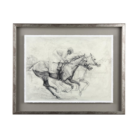 Horse Racing I by Mercana Studio a Hand Embellished Textured Framed Art Print Matted under Glass by Mercana at Eve Furniture
