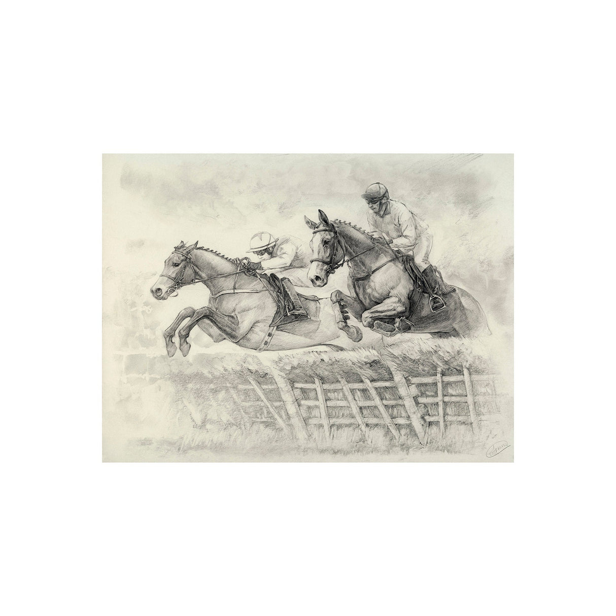 Horse Racing II by Mercana Studio a Hand Embellished Textured Canvas by Mercana at Eve Furniture