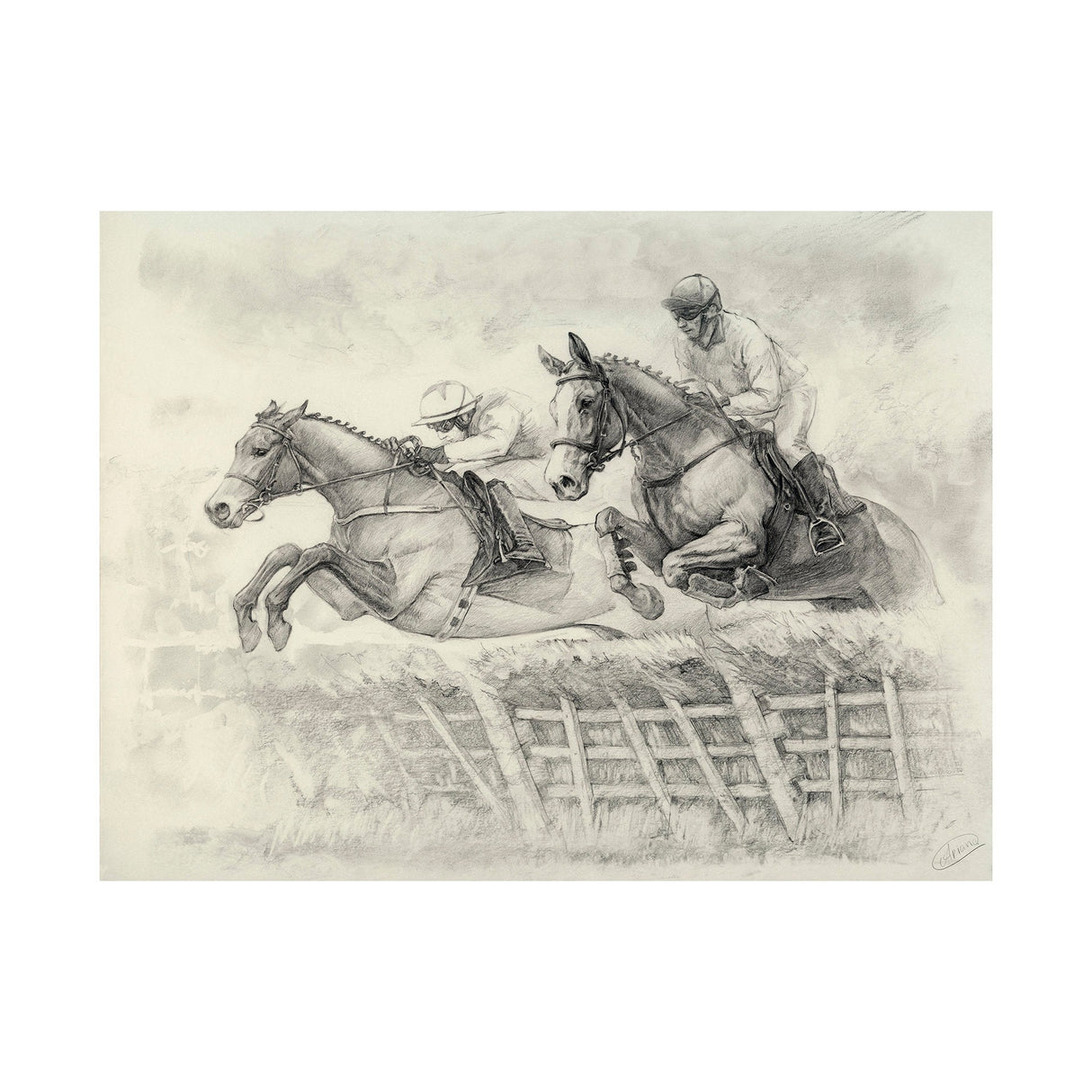 Horse Racing II by Mercana Studio a Hand Embellished Textured Canvas by Mercana at Eve Furniture