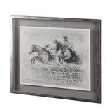 Horse Racing II by Mercana Studio a Hand Embellished Textured Framed Art Print Matted under Glass by Mercana at Eve Furniture