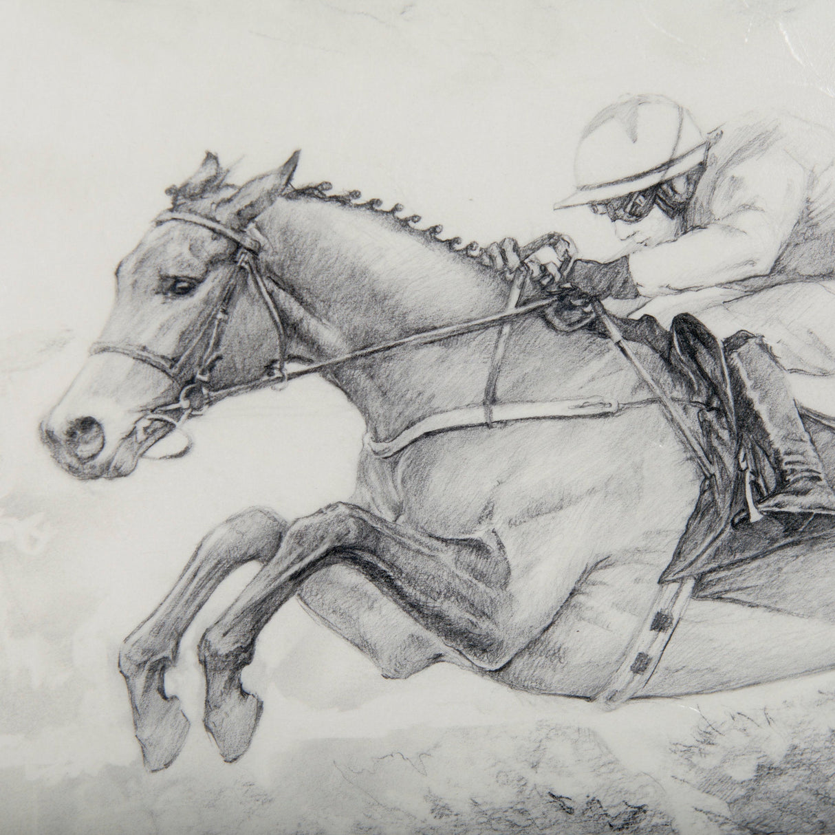 Horse Racing II by Mercana Studio a Hand Embellished Textured Framed Art Print Matted under Glass by Mercana at Eve Furniture