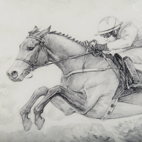 Horse Racing II by Mercana Studio a Hand Embellished Textured Framed Art Print Matted under Glass by Mercana at Eve Furniture