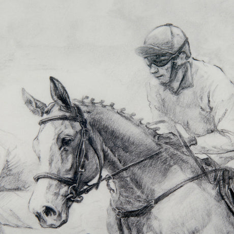 Horse Racing II by Mercana Studio a Hand Embellished Textured Framed Art Print Matted under Glass by Mercana at Eve Furniture