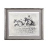 Horse Racing II by Mercana Studio a Hand Embellished Textured Framed Art Print Matted under Glass by Mercana at Eve Furniture