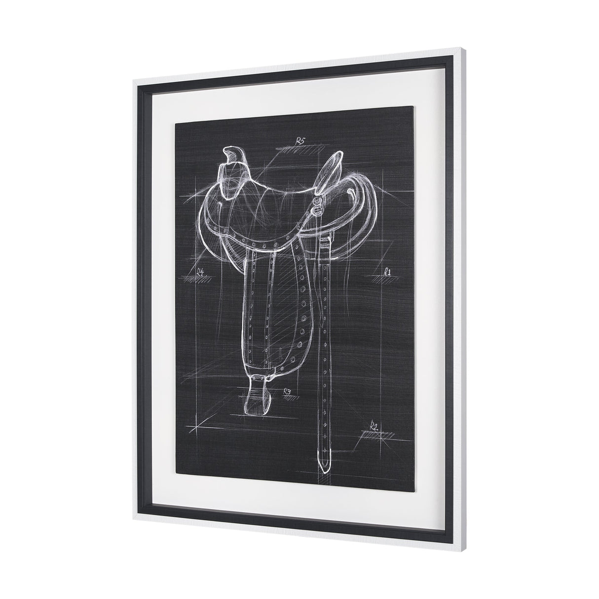 Horse Seat Black I by Mercana Studio a Hand Embellished Textured Framed Art Print by Mercana at Eve Furniture