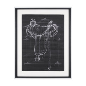 Horse Seat Black I by Mercana Studio a Hand Embellished Textured Framed Art Print by Mercana at Eve Furniture