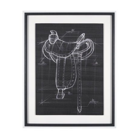 Horse Seat Black I by Mercana Studio a Hand Embellished Textured Framed Art Print by Mercana at Eve Furniture