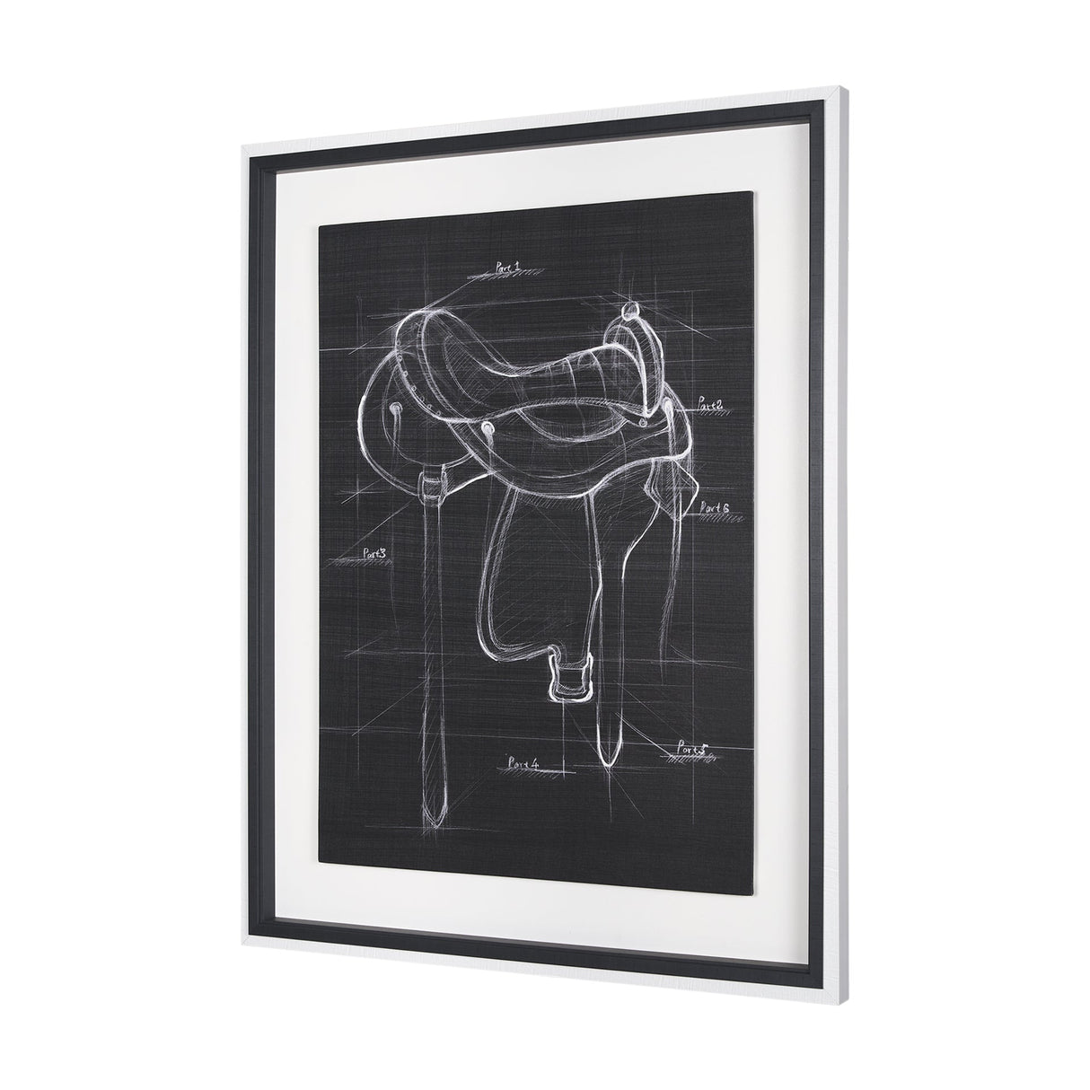 Horse Seat Black II by Mercana Studio a Hand Embellished Textured Framed Art Print by Mercana at Eve Furniture
