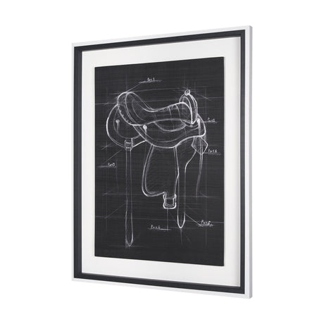 Horse Seat Black II by Mercana Studio a Hand Embellished Textured Framed Art Print by Mercana at Eve Furniture