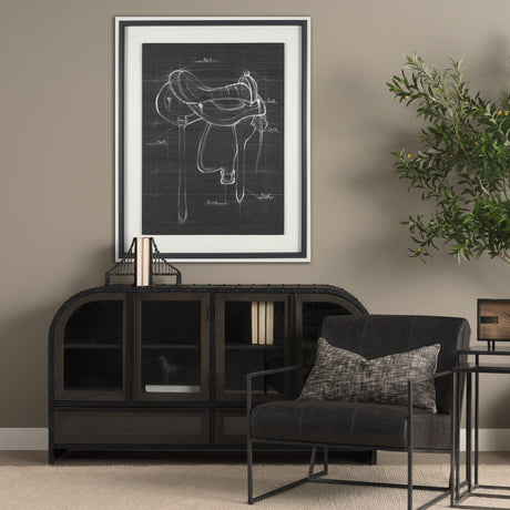 Horse Seat Black II by Mercana Studio a Hand Embellished Textured Framed Art Print by Mercana at Eve Furniture