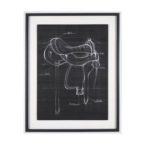 Horse Seat Black II by Mercana Studio a Hand Embellished Textured Framed Art Print by Mercana at Eve Furniture