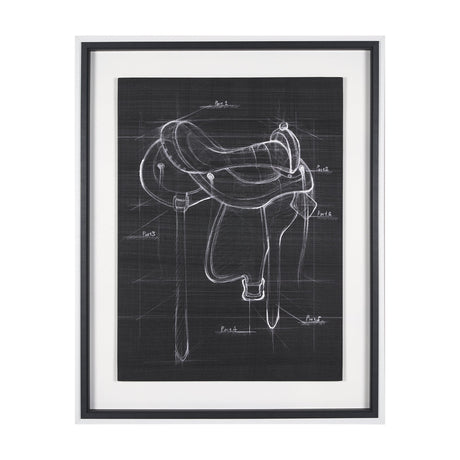 Horse Seat Black II by Mercana Studio a Hand Embellished Textured Framed Art Print by Mercana at Eve Furniture