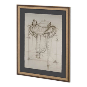 Horse Seat I by Mercana Studio a Hand Embellished Textured Framed Art Print Matted under Glass by Mercana at Eve Furniture