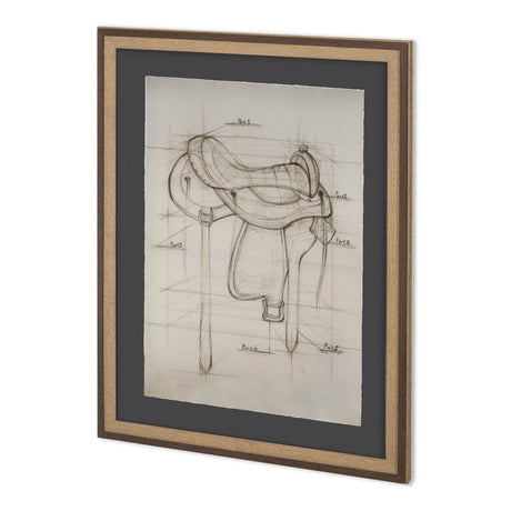 Horse Seat II by Mercana Studio a Hand Embellished Textured Framed Art Print Matted under Glass by Mercana at Eve Furniture