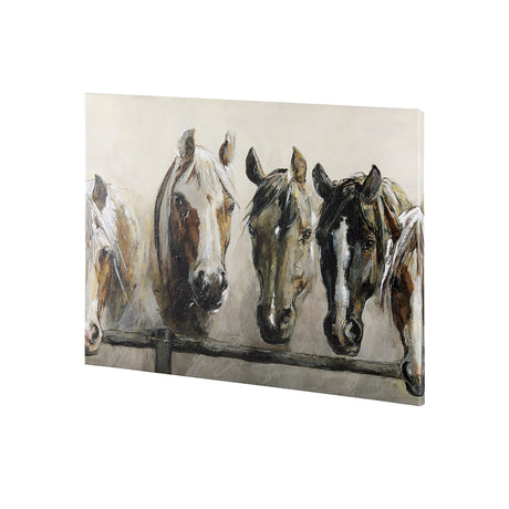 Horses by Natali a Hand Embellished Textured Canvas by Mercana at Eve Furniture