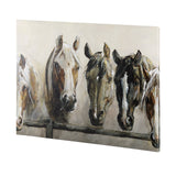 Horses by Natali a Hand Embellished Textured Canvas by Mercana at Eve Furniture