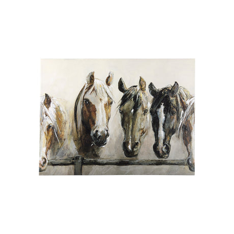 Horses by Natali a Hand Embellished Textured Canvas by Mercana at Eve Furniture
