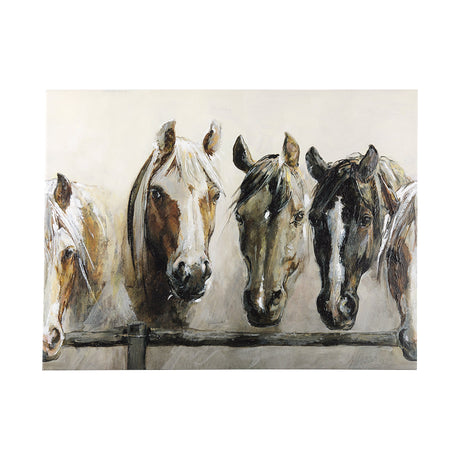 Horses by Natali a Hand Embellished Textured Canvas by Mercana at Eve Furniture