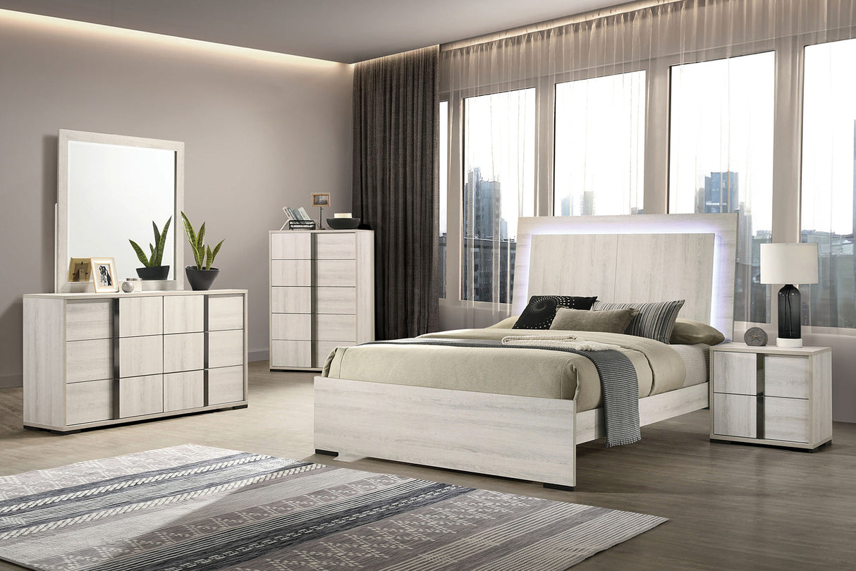 Horten White Wash Full Bed by Furniture of America at Eve Furniture