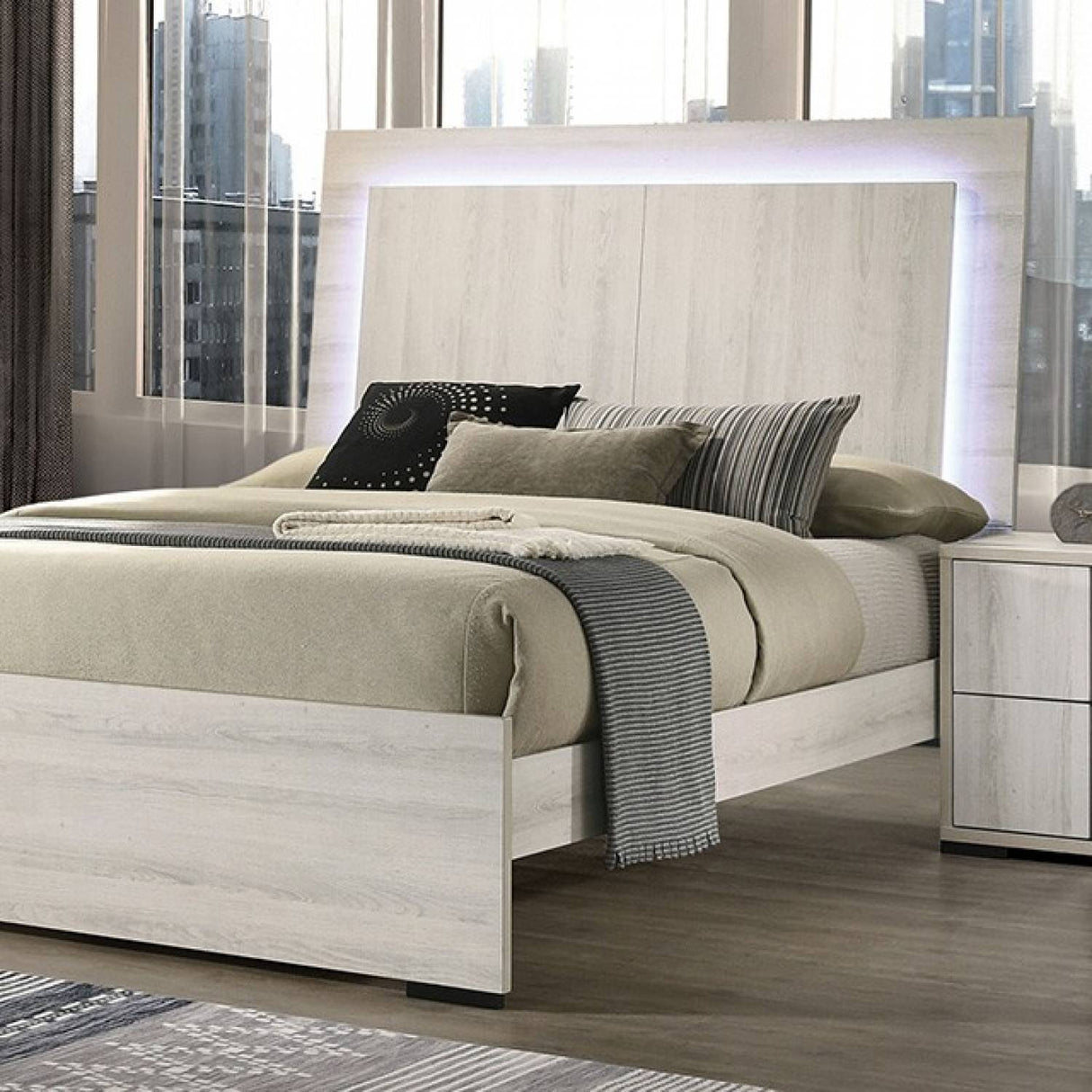 Horten White Wash Full Bed by Furniture of America at Eve Furniture