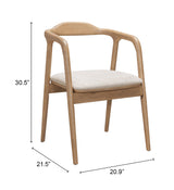 Hosoi Beige Dining Chair by Zuomod at Eve Furniture