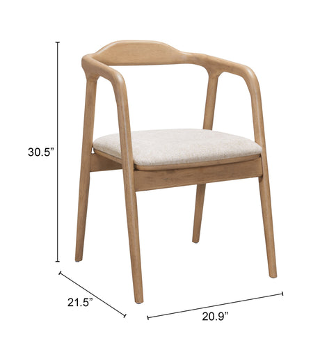 Hosoi Beige Dining Chair by Zuomod at Eve Furniture