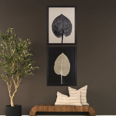 Hosta C by Mary Margaret Briggs a Hand Embelished Textured Framed Art Print by Mercana at Eve Furniture