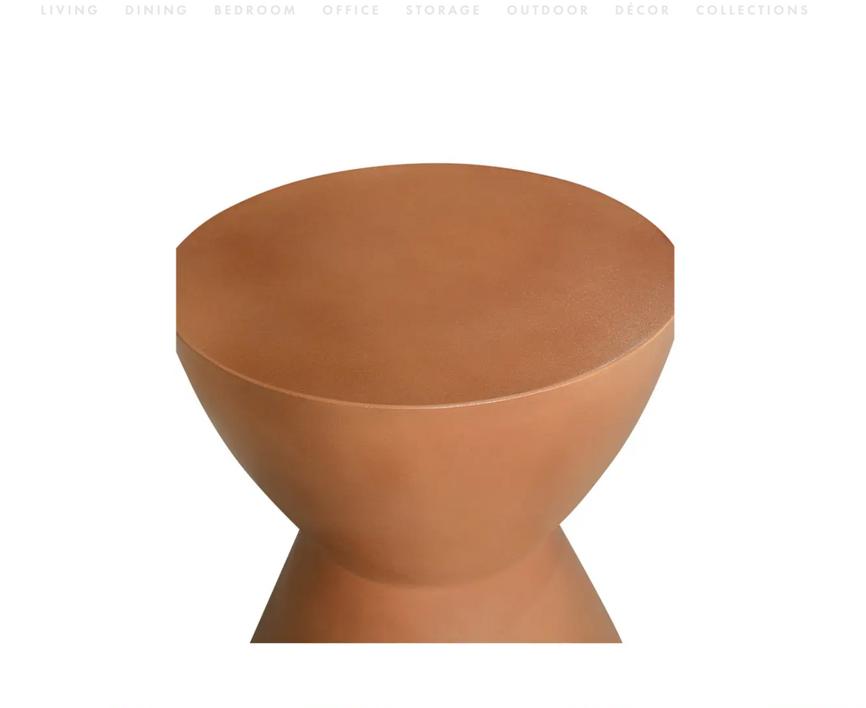 Hourglass Outdoor Stool Terracotta by Moe's Home at Eve Furniture