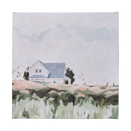 House on a Hill I by Emma Scarvey a Hand Embellished Textured Canvas by Mercana at Eve Furniture