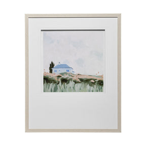 House on a Hill II by Emma Scarvey a Hand Embellished Textured Framed Art Print Matted under Glass by Mercana at Eve Furniture