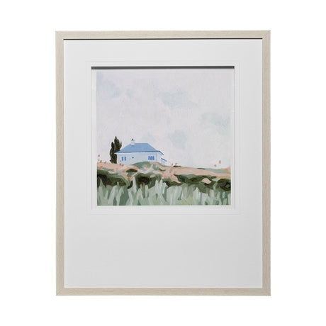 House on a Hill II by Emma Scarvey a Hand Embellished Textured Framed Art Print Matted under Glass by Mercana at Eve Furniture